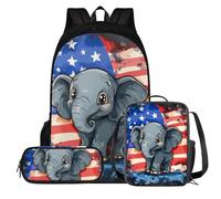 QIQISE Cool Tiger Kids Backpack Set for Boys 8-10 Cool School Bookbag with Lunch Box Pencil Pouch Novelty Boys Backpack for Toddlers School Bag Lightweight 3 Pcs School Bag Set