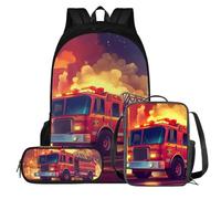 QIQISE Cool Tiger Kids Backpack Set for Boys 8-10 Cool School Bookbag with Lunch Box Pencil Pouch Novelty Boys Backpack for Toddlers School Bag Lightweight 3 Pcs School Bag Set