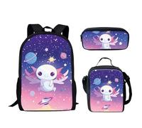 QIQISE Fire Football Backpack for Kids Boys Elementary School Bags with Insulated Lunch Box and Pencil Case Children Bookbags for School Student