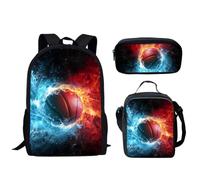 QIQISE Funny Pug Rose Print School Bags Set for College Students Middle School Backpack Bookbags for Teen Girls Elementary