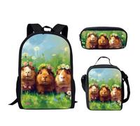 QIQISE Funny Sloth Print Backpack for Teen Girls 3Pcs Bookbag for Middle School Bags Set Travel Back Pack with Lunch Box Pencil Case