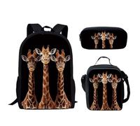 QIQISE Funny Sloth Print Backpack for Teen Girls 3Pcs Bookbag for Middle School Bags Set Travel Back Pack with Lunch Box Pencil Case