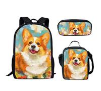QIQISE Funny Sloth Print Backpack for Teen Girls 3Pcs Bookbag for Middle School Bags Set Travel Back Pack with Lunch Box Pencil Case