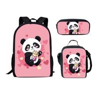 QIQISE Funny Sloth Print Backpack for Teen Girls 3Pcs Bookbag for Middle School Bags Set Travel Back Pack with Lunch Box Pencil Case
