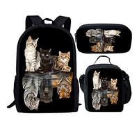 QIQISE Orca Killer Whale School Backpack for Girls with Lunch Bags and Pencil Case for School,Travel Daypack Set 3 Pack Ocean Theme Purple