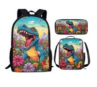 QIQISE Orca Killer Whale School Backpack for Girls with Lunch Bags and Pencil Case for School,Travel Daypack Set 3 Pack Ocean Theme Purple