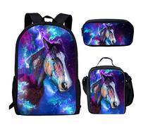 QIQISE Orca Killer Whale School Backpack for Girls with Lunch Bags and Pencil Case for School,Travel Daypack Set 3 Pack Ocean Theme Purple