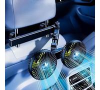 QIQITX Double Car Rear Seat Fan - 360° Rotatable Dual Fans for Baby Back-Facing, 3-Speed USB Powered, Cooling Universal Headrest Mount for Cars, SUV, RV
