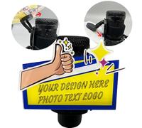 qiqule custom microphone logo Acrylic flags custom size Comes with Velcro and plastic buckle (blue)