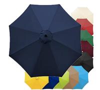 QIQVIV Replacement Fabric Garden Parasol Canopy Cover Patio Umbrella Replacement Canopy - 2M 2.7M 3.0M - Thick And Reinforced For Standard, Cantilever Parasols(Navy blue,(6Rib) 2.7m/106in)