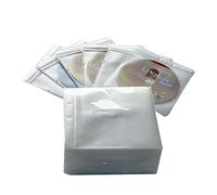 Qirc 100Pcs CD DVD Sleeves, Standard Plastic Double-Sided Clear CD Sleeve case with Drop-Proof Closure, for CD and DVD Storage Binders Disc Storage