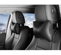 Qirc 2 pieces Car Headrest Pillows, Car Headrest Cushions, Car Leather Neck Support Pillows, Comfortable Soft Universal Car Seat Pillows, Ergonomic Cushion for Auto Driving (Black)