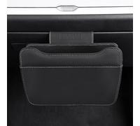 Qirc Car Leather Trash Can for Passenger Glove Box, Upgrade Hanging Garbage Bin, Waterproof Foldable Stroage Organizer for Car, Multipurpose Interior Accessories for SUV Truck RV Camping (Black)