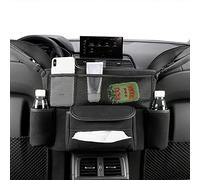 Qirc Car Purse Handbag Holder, Suede Car Storage Organizer, Durable Hanging Large Capacity Front Seat Storage Bag (Black)