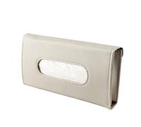 Qirc Car Tissue Box, Sun Visor Seat Back Sunroof Car Tissue Box Bag Hanging, Leather Car Tissue Box Tissue Holder Fits Most Cars (Beige)
