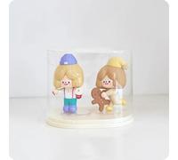 Qirc Dolls Display Case Figure Toys Storage Box Transparent Blind Box Organizer Stand Dustproof Protection Showcase for Action Figures/Toys/Collectibles (Double Room)