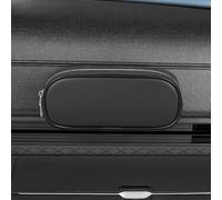 Qirc Leather Sun Glasses Holder for Car, Soft Sunglasses Pocket Bag with Magnetic Sticker, Portable Zipper Sunglasses Cases, Eyeglasses Storage Organizer for Travel (Black)