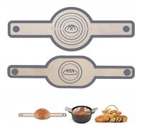 QIREDA Silicone Bread Sling for Dutch Oven, 2 PCS Non-Stick & Easy Clean Reusable Silicone Bread Baking Mat with Long Handles, Easy to Transfer Sourdough Bread, Grey, Q-SMAT1-G