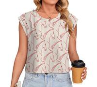 Qiribati Hand Draw of Horses Lineart Women Sleeveless Sweater Vest Crew Neck Casual Knitted Lightweight Pullover Top (XXL) Green