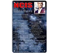 QIRIUS NCIS Gibbs Rules Poster 69 Rules Funny Metal Tin Sign Wall Decor for Home Kitchen Bar Pub Man Cafe Room Garage Vintage Retro Plaque 12x16 Inch
