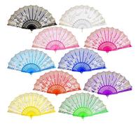 QIRMIZI 30 Pack Folding Fans - Handheld Spanish Style Fans,Bulk Hand Fans for Wedding, Tea Party, Dance, Church,Performance, Home Decorations, Festival, Gift,Mixed