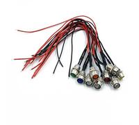 QIROGKC 10-Pack 5mm Pre-Wired LED Bulbs - Super Bright 3-48V DC Indicator Lights for Dashboards, Panels & DIY Projects (8mm Mount) 36V Green