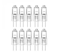 QIROGKC 10 Pcs G4 6v/12v/24v Halogen Bulb - 5w/10w/15w/20w/30w for Metallographic Microscopes & Optical Instruments | 13mm Glass, 45mm Length, 2000h Life (6V/30W)
