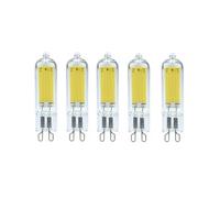 QIROGKC 5Pcs G4 G9 LED Bulbs 3W 5W 7W Dimmable 110V-240V Glass COB Dual-Sided Lighting 2700K-6500K Color Temperature G9 0930 5W 110V-130VDimmable Cool White