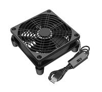 Qirssyn 120mm 5V USB Fan with Multi Speed Controller for Router Modem Receiver DVR Xbox TV Box Cooling