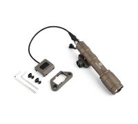 QIRUIMY M600C Tactical Torch with Pressure Pad Switch,LED 600 Lumens Flashlight Scout Light for Mlok keymod 20mm Picatinny Rail System (Brown)