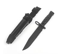 QIRUIMY Tactical M10 Bayonet Plastic Knife,Bendable Rubber Combat Knife with Sheath,Airsoft Military Training CS Dagger Model Dress Up Wargame Accessory (Black)