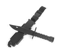 QIRUIMY Tactical M9 Bayonet Plastic Knife,Bendable Rubber Combat Knife with Sheath,Airsoft Military Training Enthusiasts CS Cosplay Dagger Model Dress Up Accessory (Black)