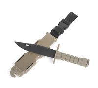 QIRUIMY Tactical M9 Bayonet Plastic Knife,Bendable Rubber Combat Knife with Sheath,Airsoft Military Training Enthusiasts CS Cosplay Dagger Model Dress Up Accessory (Brown)