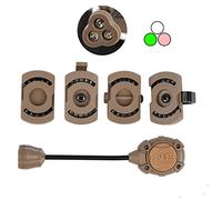 QIRUIMY Tactical MPLS3 Helmet Light,White/IR/Green Light LED Headlamp Safety Signal Indicators Survival Helmet Flashlight (Brown)