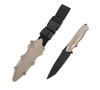 QIRUIMY Tactical Plastic Knife,Bendable Rubber Combat Knife with Sheath,Airsoft Military Training Enthusiasts CS Cosplay Dagger Model Dress Up Accessory (Brown)