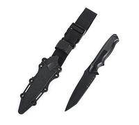 QIRUIMY Tactical Plastic Knife,Bendable Rubber Combat Knife with Sheath,Airsoft Military Training Enthusiasts CS Cosplay Dagger Model Dress Up Accessory (Black)