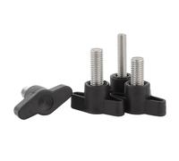 QIRUIRED 4 Pcs M6 x 25mm Thumb Screws 304 Stainless Steel Head Diameter 36mm Z-Shaped Handle Screw Knob Bolt Clamping Handle Knurled Thumbscrew Grip Handgrips
