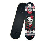 Qis.GH 31 X 8 Inch Skateboards, Retro Cruiser Fun Skateboard, 8 Layer Maple Double Kick Deck Concave Cruiser Trick Complete Skateboard for Beginners Kids And Adults, Thermal Transfer Pattern,#5032