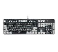 Qisan 104 Mechanical Keyboard for Gaming | Large Size USB White Backlit Gaming Keyboard Wired | US Layout Brown Switches Hot Swappable Mechanical Clicky Keyboards Compatible with PC & Laptop