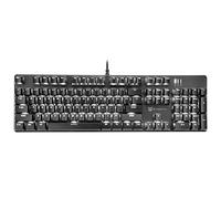 Qisan 104 Mechanical Keyboard for Gaming | Large Size USB White Backlit Gaming Keyboard Wired | US Layout Red Switches Hot Swappable Mechanical Clicky Keyboards Compatible with PC & Laptop
