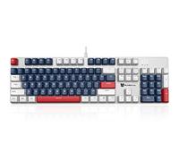 Qisan 104 Mechanical Keyboard for Gaming | Large Size USB White Backlit Gaming Keyboard Wired | US Layout Red Switches Hot Swappable Mechanical Clicky Keyboards Compatible with PC & Laptop