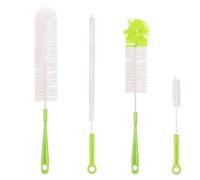 Qisan 4Pcs Bottle Cleaning Brush Set Multipurpose Brushes Long Bottle Brush Water Bottle Cleaners-Green