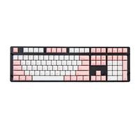 Qisan Holiday Sale PBT Keycaps 108 Key Cherry Profile Keycap Set Dye-subbed for 61/87/104/108 MX Switches Mechanical Gaming Keyboard (Pink)