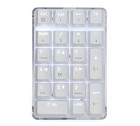 Qisan Mechanical Numeric Keypad GATERON Red Switch Wired Crystal Case White Backlit Gaming Keypad 21 Keys Mini Numpad Portable Mechanical Numpad Extended | Laptop Accessories | keypad for Computer