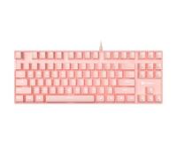 Qisan Mechanical Wireless 87-Key Blue Switch US Layout Gaming Keyboard - White Backlit, Bluetooth & USB Wired, Clicky, Pc Accessories