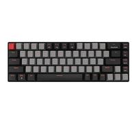 Qisan Mechanical Wireless Gaming Keyboard - Mini Design (60%), 68 Keys, US Layout | Blue Switch | Bluetooth Gaming Accessory - Grey & Black