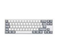 Qisan Mini Wired Led Mechanical Gaming Keyboard PBT Keycps 69 Keys Gateron Blue Switch White Backlit British Version Layout Gaming Keyboard-White Gray Combo Magicforce