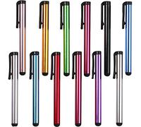 Qisebin 12 Pack Universal Capacitive Stylus Pen Portable Multicolor Touchscreen Stylus Pens Compatible with Apple iPhone 5 /5S/ 5C /6/7/11 Plus iPad Galaxy Tablet Smartphone PDA (HJ-CMB-12PC)