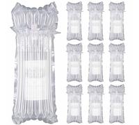 QISF 10 PCS Wine Bottle Protectors | Inflatable Column Packaging Air Bags Bubble Wrap Reusable for Safe and Transportation Not Including Pump, 24*40.5 cm