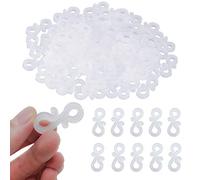 QISF 100 Pcs Gutter Hooks Mini Plastic Outdoor Christmas Lights Hanging Hooks Party Lights Hanger Wire Holder for Christmas/Birthday/Anniversary Decoration